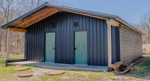 Restrooms & Showerhouse (included with Primitive Sleeping Cabin rental)